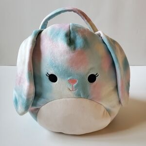Squishmallows Pastel Tie-Dye Bunny Handle Plush - Blue, Pink, White